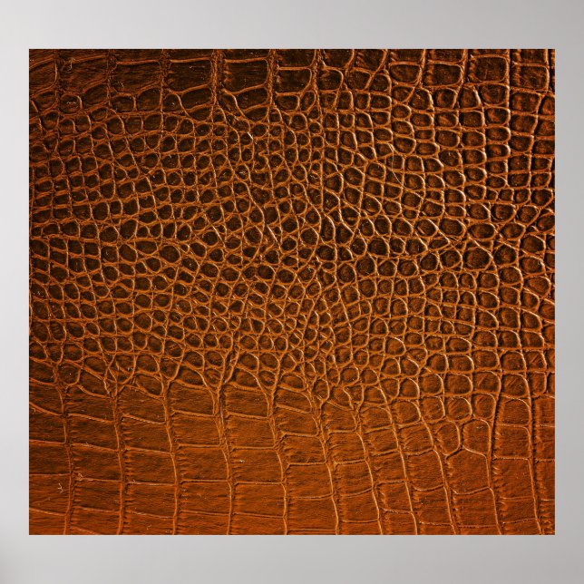 Elegant brown crocodile leather texture. poster (Front)