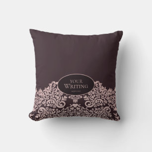 Elegant Brown Damask Cushion