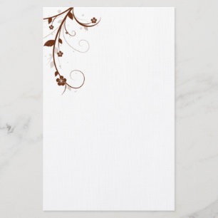 ELEGANT BROWN FLORAL Stationery
