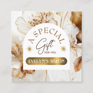Elegant brown flowers gift card