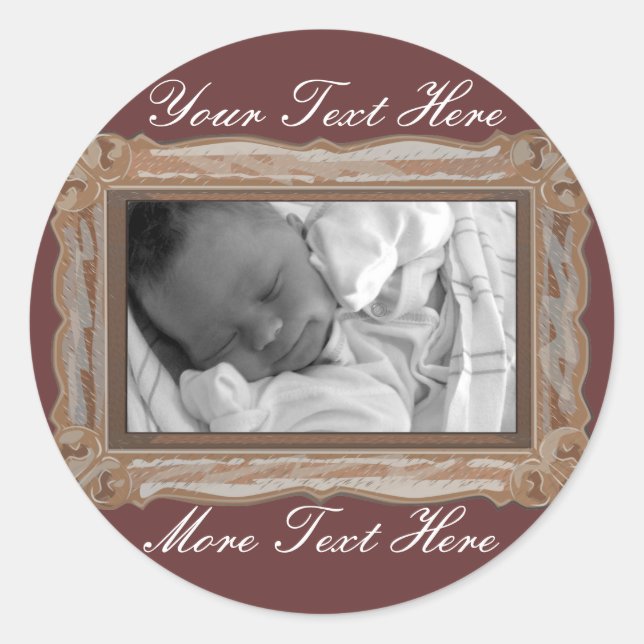 Elegant Brown Frame Stickers (Front)