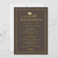 Elegant Brown Gold 45th Class Reunion