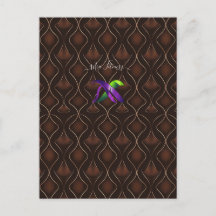 Elegant Brown Gold Art Deco Geometric Pattern 