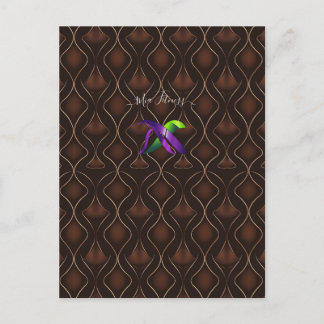 Elegant Brown Gold Art Deco Geometric Pattern  Postcard