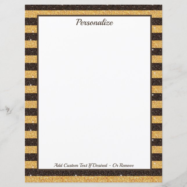 Elegant Brown Gold Glitter Sparkle Personalised (Front)