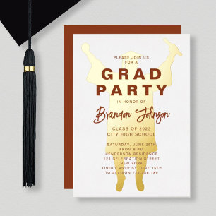 Elegant Brown Gold Graduation Party