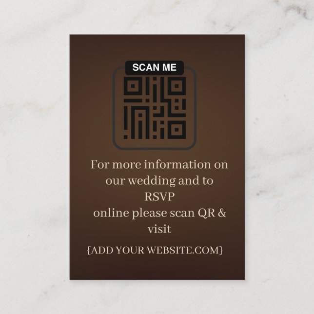 Elegant Brown & Gold String Lights wedding  Enclosure Card (Front)