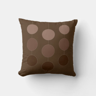 Elegant Brown Hanging Circles Throw Pillow