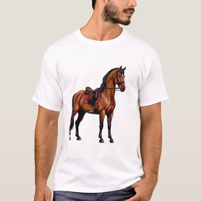 Elegant Brown Horse T-Shirt (Front)