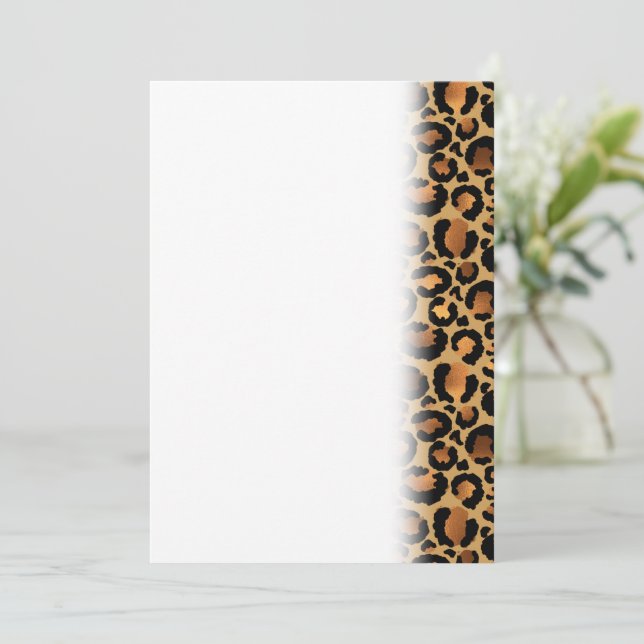 Elegant Brown Leopard Spots Wild Animal Glam Save The Date (Standing Front)