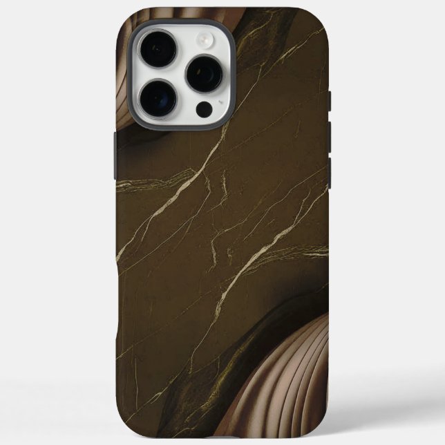 Elegant Brown Marble with Abstract Design Case-Mate iPhone Case (Back)