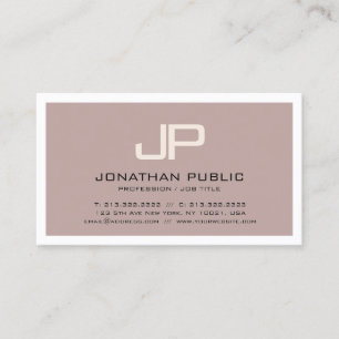 Elegant Brown Monogram Design Modern Professional Business Card