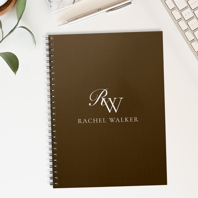 Elegant Brown Monogram Notebook (Creator Uploaded)