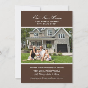 Elegant Brown Our New Home Photo Announcement