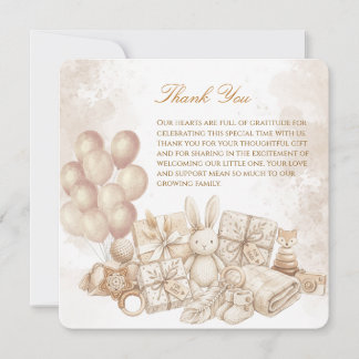 Elegant Brown & Pastel Baby Shower card