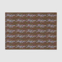 Elegant Brown & Pastel Blue Thank You Pattern
