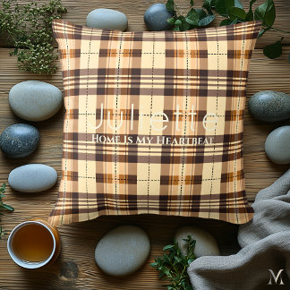 Elegant Brown Plaid | Custom Rustic Home Accent Cushion