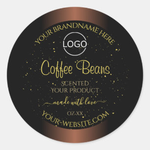 Elegant Brown Product Label Gold Soft Glitter Logo