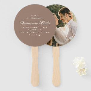 Elegant Brown Romantic Wedding Hand Fan
