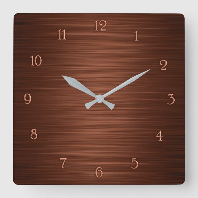 Elegant brown shaded wall clock (Front)