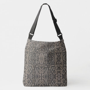 elegant brown SNAKE SKIN pattern Crossbody Bag