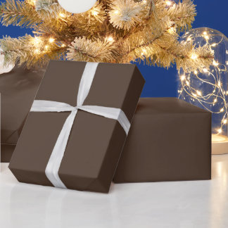 Elegant Brown Solid Colour Wedding Wrapping Paper