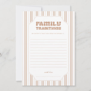 Elegant Brown Stripes Family Traditions Baby Game Invitation
