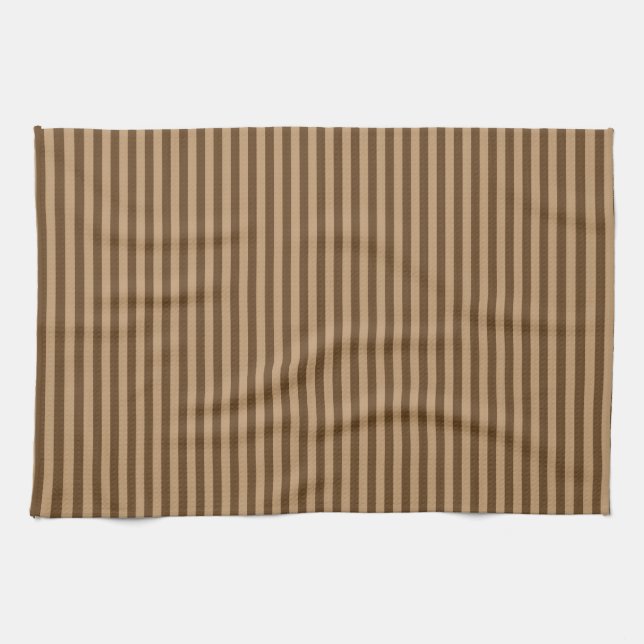 Elegant Brown Stripes Tea Towel (Horizontal)