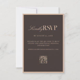 Elegant Brown Wedding RSVP Card