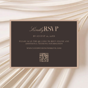 Elegant Brown Wedding RSVP Card