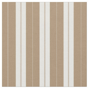 Elegant Brown White French Ticking Stripe Fabric