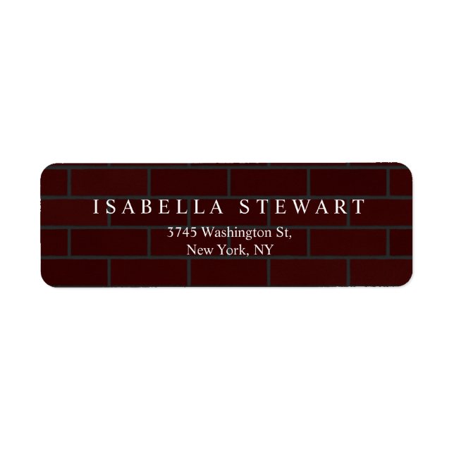 Elegant Brownish Red Wall Professional Modern Return Address Label (Front)