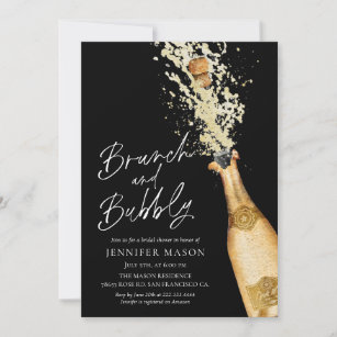 Elegant Brunch and Bubbly Bridal Shower Invitation