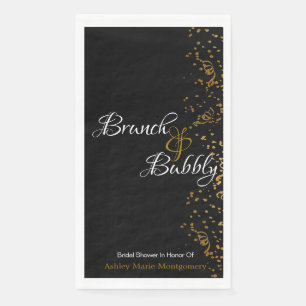 Elegant Brunch Bubbly Bridal Shower Gold Confetti Napkin