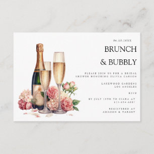 Elegant Brunch & Bubbly Bridal Shower Invitation
