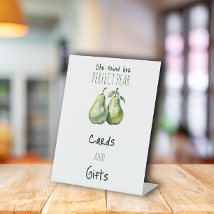 Elegant Brunch Perfect Pear Bridal Shower Decor Pedestal Sign