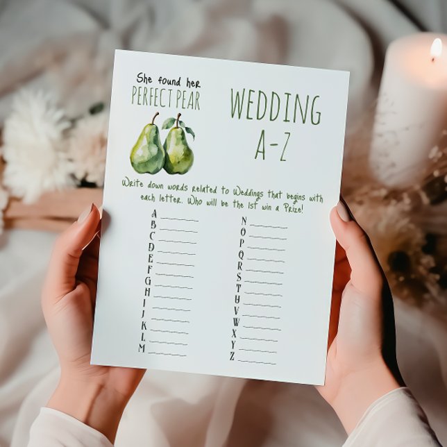 Elegant Brunch Perfect Pear Bridal Shower Game (Creator Uploaded)