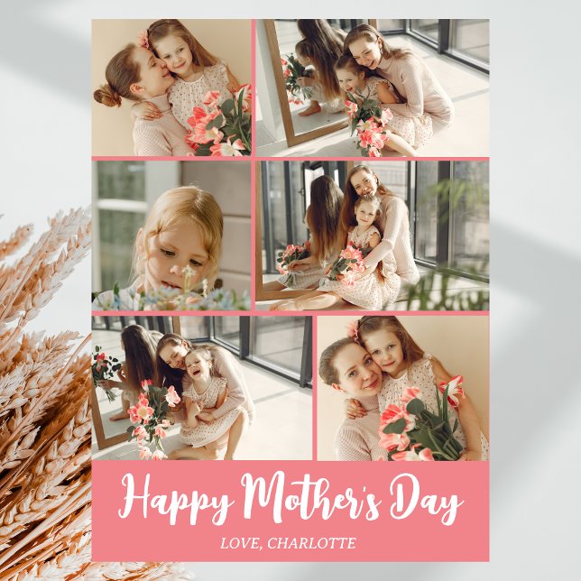 Elegant Brush Script Mothers Day Personalised Holiday Card (Creator Uploaded)