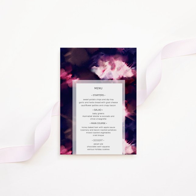 Elegant Brush Stroke Wedding Dinner Menu Card (Creator Uploaded)