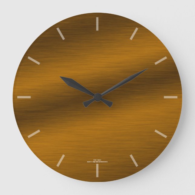 Elegant Brushed Bronze Look Clock (Front)