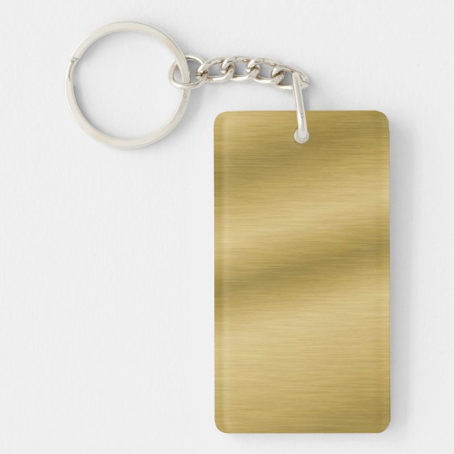 Elegant Brushed Gold Key Ring (Front)