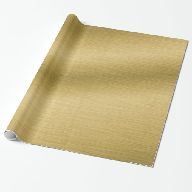 Elegant Brushed Gold Look Artwork Wrapping Paper (Unrolled)