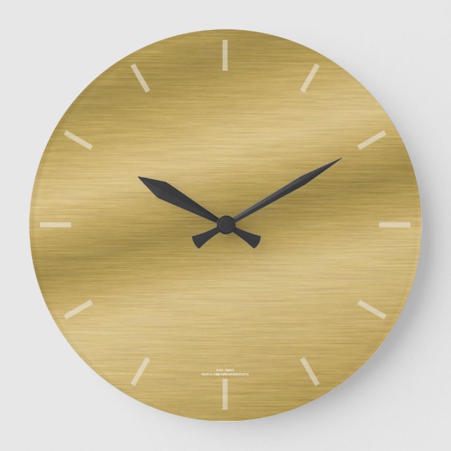 Elegant Brushed Gold Look Clock (Front)