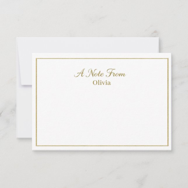 Elegant Brushed Gold Script  Card (Front)