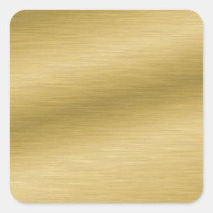 Elegant Brushed Gold Square Sticker