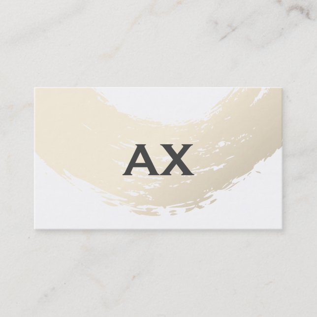 Elegant Brushed with Monogram Business Card (Front)