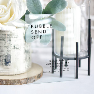 Elegant Bubble Send Off Wedding Reception Acrylic Sign