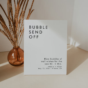 Elegant Bubble Send Off Wedding Reception Pedestal Sign