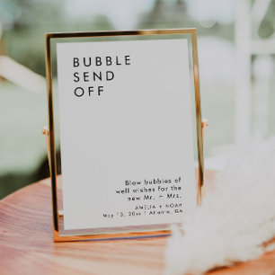 Elegant Bubble Send Off Wedding Reception Sign Invitation