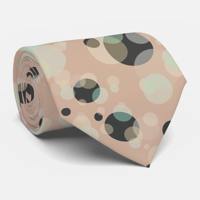 Elegant Bubbles on Custom Pink Colour Tie (Rolled)